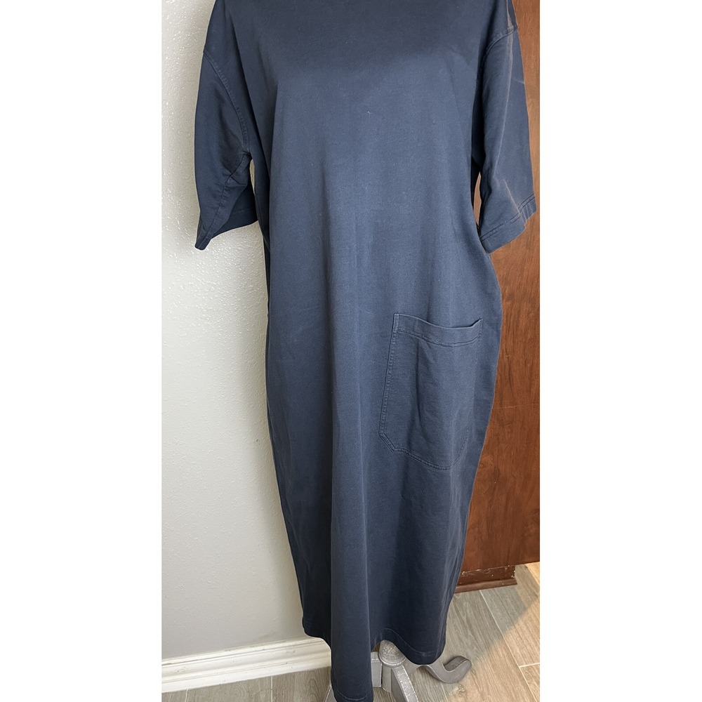 Sofie D'Hoore Dress Navy Blue Cotton Size 40 Short Sleeve Shift - Picture 2 of 10